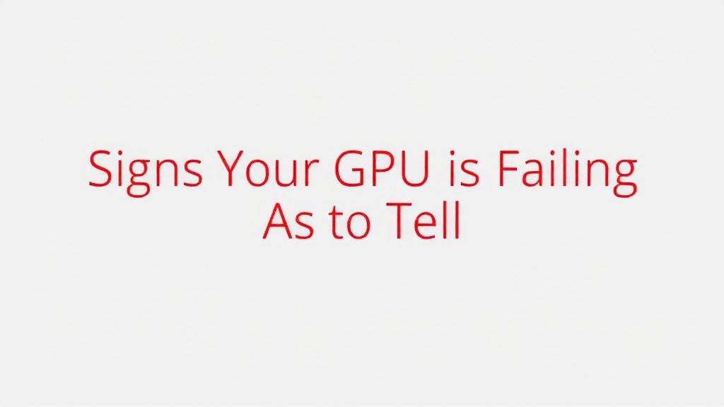 Signs Your GPU Is Failing: How to Tell
