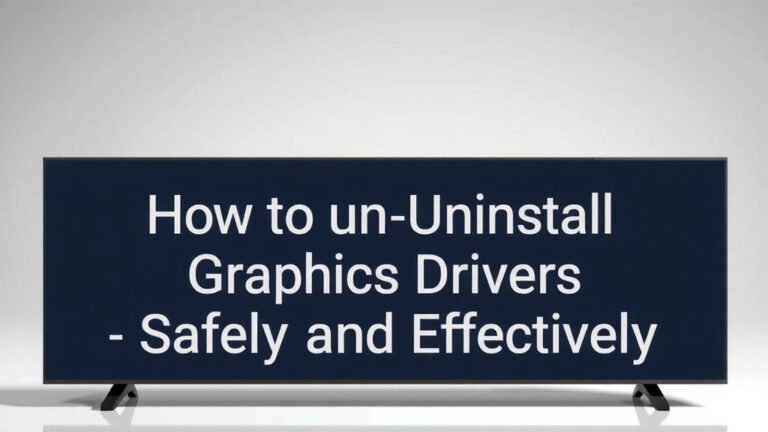How to Uninstall Graphics Drivers Safely and Effectively