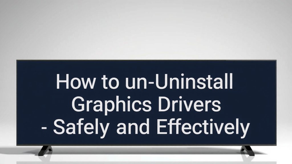 How to Uninstall Graphics Drivers Safely and Effectively