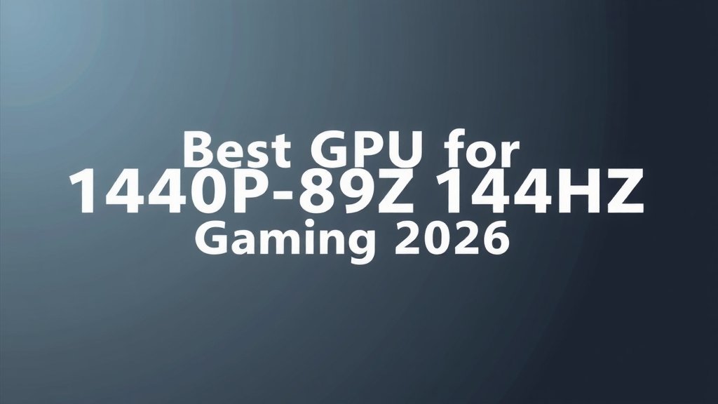 Best GPU for 1440p 144Hz Gaming 2026